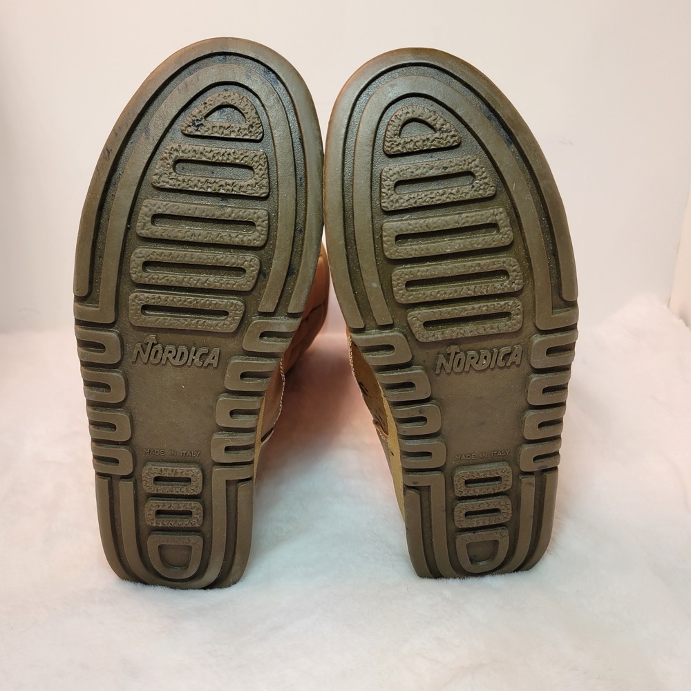 Nordica Vintage Tan Puffer Snow Boots Made in Italy Zip Up Fur Lined Size 44 - Picture 5 of 13